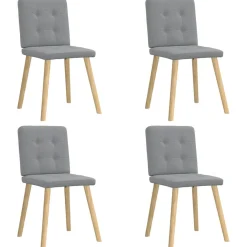 vidaXL Eetkamerstoelen 4 st stof lichtgrijs