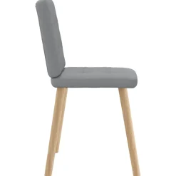 vidaXL Eetkamerstoelen 4 st stof lichtgrijs