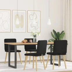 vidaXL Eetkamerstoelen 4 st stof zwart