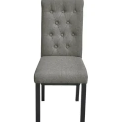 vidaXL Eetkamerstoelen 2 st stof lichtgrijs