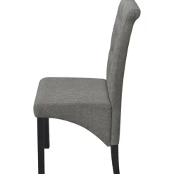 vidaXL Eetkamerstoelen 2 st stof lichtgrijs