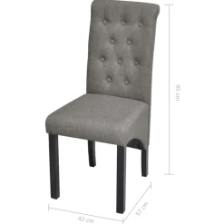 vidaXL Eetkamerstoelen 2 st stof lichtgrijs