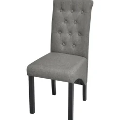 vidaXL Eetkamerstoelen 2 st stof lichtgrijs