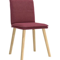 vidaXL Eetkamerstoelen 4 st stof wijnrood