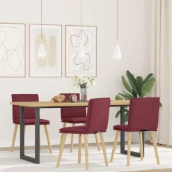 vidaXL Eetkamerstoelen 4 st stof wijnrood