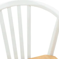 vidaXL Eetkamerstoel 2 st Massief Rubberhout wit en naturel