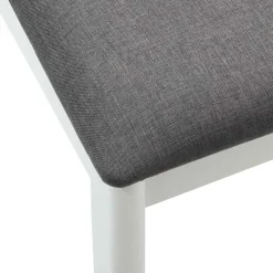 vidaXL Eetkamerstoel 2 st Massief Rubberhout Wit en Grijs