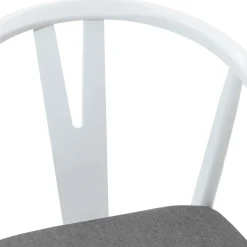 vidaXL Eetkamerstoel 2 st Massief Rubberhout Wit en Grijs