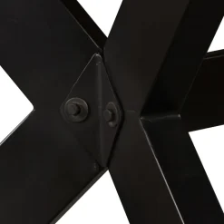 vidaXL Eettafel 180 cm massief gerecycled hout en stalen kruis