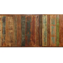 vidaXL Eettafel 180 cm massief gerecycled hout en stalen kruis