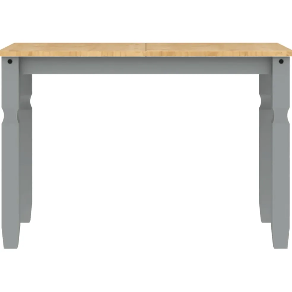 vidaXL Eettafel Corona 112x60x75 cm massief grenenhout grijs