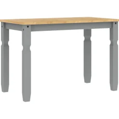 vidaXL Eettafel Corona 112x60x75 cm massief grenenhout grijs