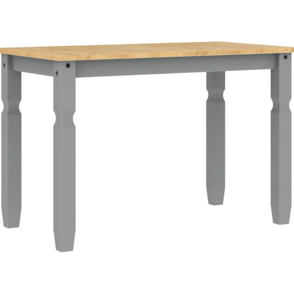 vidaXL Eettafel Corona 112x60x75 cm massief grenenhout grijs