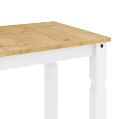 vidaXL Eettafel Corona 112x60x75 cm massief grenenhout wit