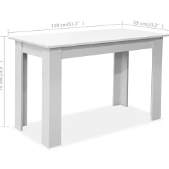 vidaXL Eettafel en banken 3 st bewerkt hout wit
