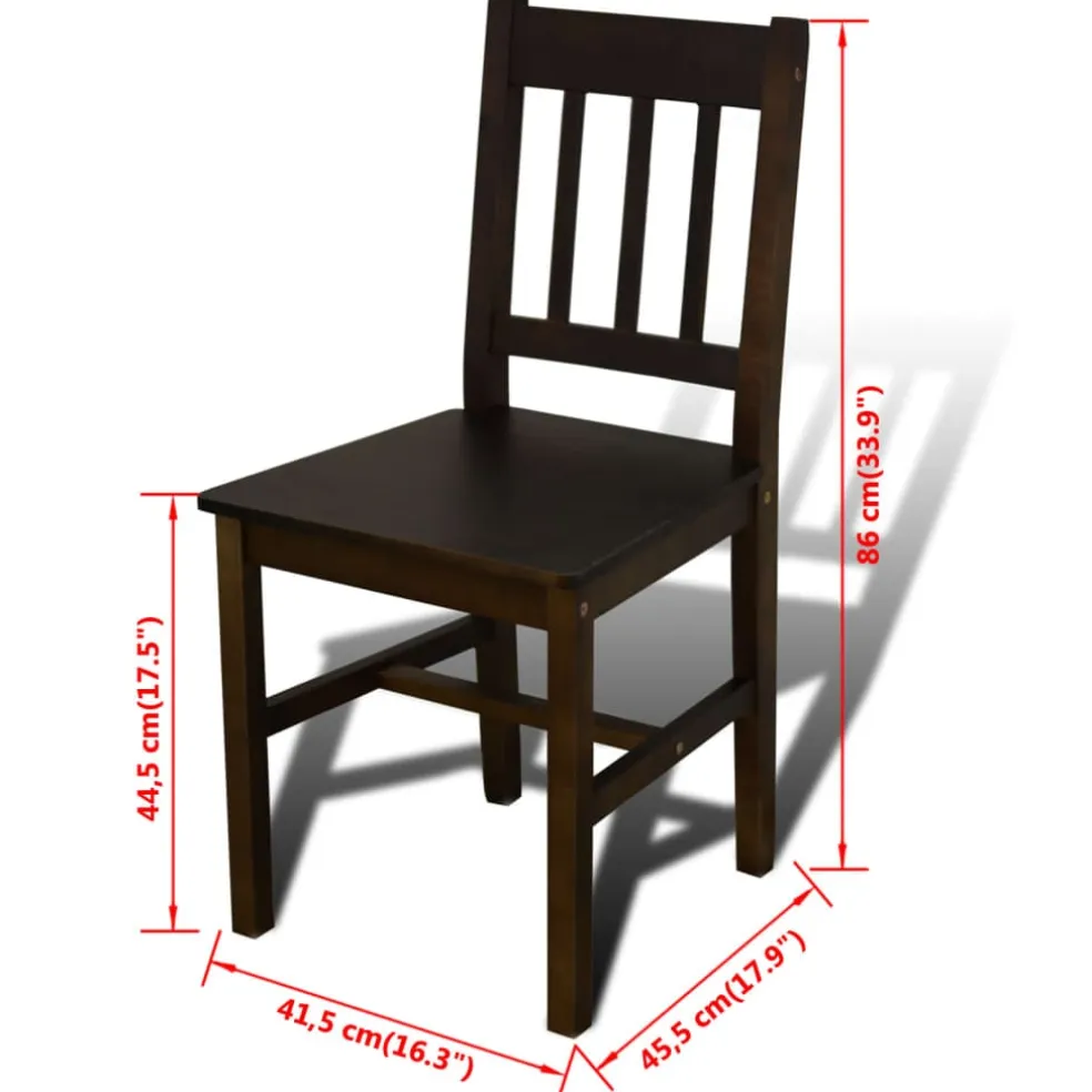 vidaXL Eettafel met 4 stoelen hout bruin
