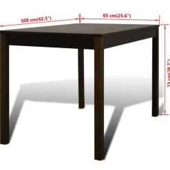 vidaXL Eettafel met 4 stoelen hout bruin