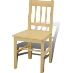 vidaXL Eettafel met 4 stoelen hout naturel