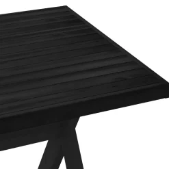 vidaXL Eettafel NOAIN 160 cm Massief grenenhout Zwart Rechthoekig