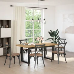vidaXL Eettafel NOAIN U-vormige poten 180x90x75 cm massief grenenhout