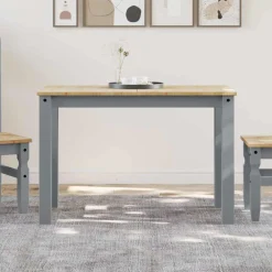 vidaXL Eettafel Panama 112x60x75 cm massief grenenhout grijs