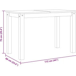 vidaXL Eettafel Panama 112x60x75 cm massief grenenhout