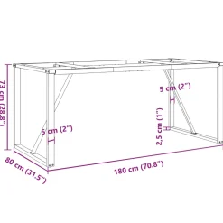 vidaXL Eettafelpoten O-frame 180x80x73 cm staal