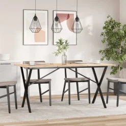 vidaXL Eettafelpoten X-frame 140x60x73 cm staal