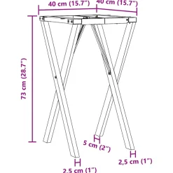 vidaXL Eettafelpoten X-frame 40x40x73 cm staal