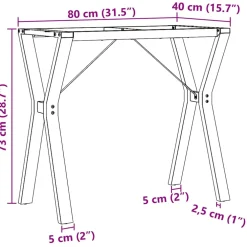 vidaXL Eettafelpoten Y-frame 80x40x73 cm staal