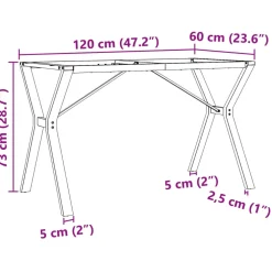 vidaXL Eettafelpoten Y-frame 120x60x73 cm staal