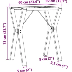 vidaXL Eettafelpoten Y-frame 60x40x73 cm staal