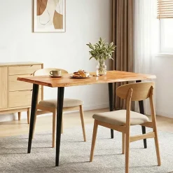 vidaXL Eettafels Bruin en zwart 110 x 55 x 78 cm Massief Mango Hout