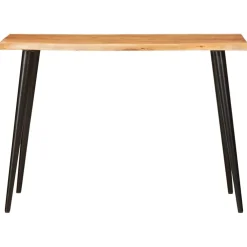 vidaXL Eettafels Bruin en zwart 110 x 55 x 78 cm Massief Mango Hout