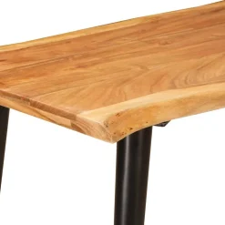 vidaXL Eettafels Bruin en zwart 110 x 55 x 78 cm Massief Mango Hout