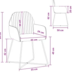 vidaXL Eettafelstoelen 4 st fluweel Donkergrijs 55 x 50 x 84 cm