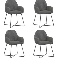 vidaXL Eettafelstoelen 4 st fluweel Donkergrijs 55 x 50 x 84 cm