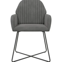 vidaXL Eettafelstoelen 4 st fluweel Donkergrijs 55 x 50 x 84 cm
