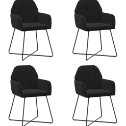 vidaXL Eettafelstoelen 4 st fluweel Zwart 55 x 50 x 84 cm