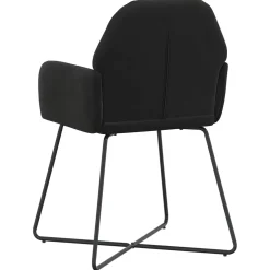 vidaXL Eettafelstoelen 4 st fluweel Zwart 55 x 50 x 84 cm