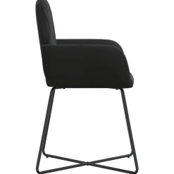 vidaXL Eettafelstoelen 4 st fluweel Zwart 55 x 50 x 84 cm