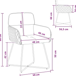 vidaXL Eettafelstoelen 4 st fluweel Donkergrijs 59 x 56,5 x 86 cm