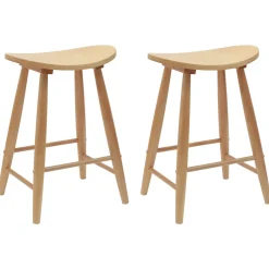 vidaXL Eettafelstoelen 2 st Massief Rubberhout Naturel 46 x 37 x 63 cm