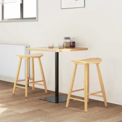 vidaXL Eettafelstoelen 2 st Massief Rubberhout Naturel 46 x 37 x 63 cm
