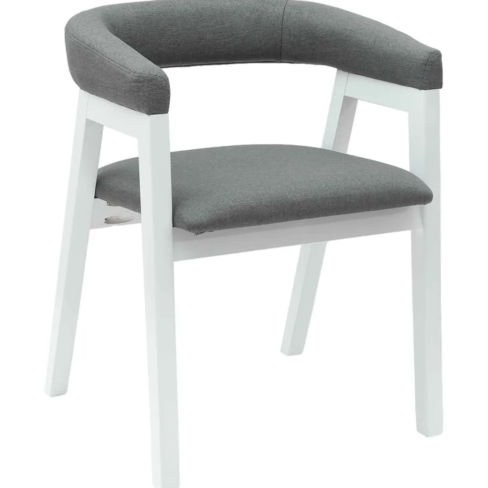 vidaXL Eettafelstoelen 2 st Massief Rubberhout Wit 54 x 57 x 73 cm