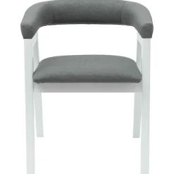 vidaXL Eettafelstoelen 2 st Massief Rubberhout Wit 54 x 57 x 73 cm