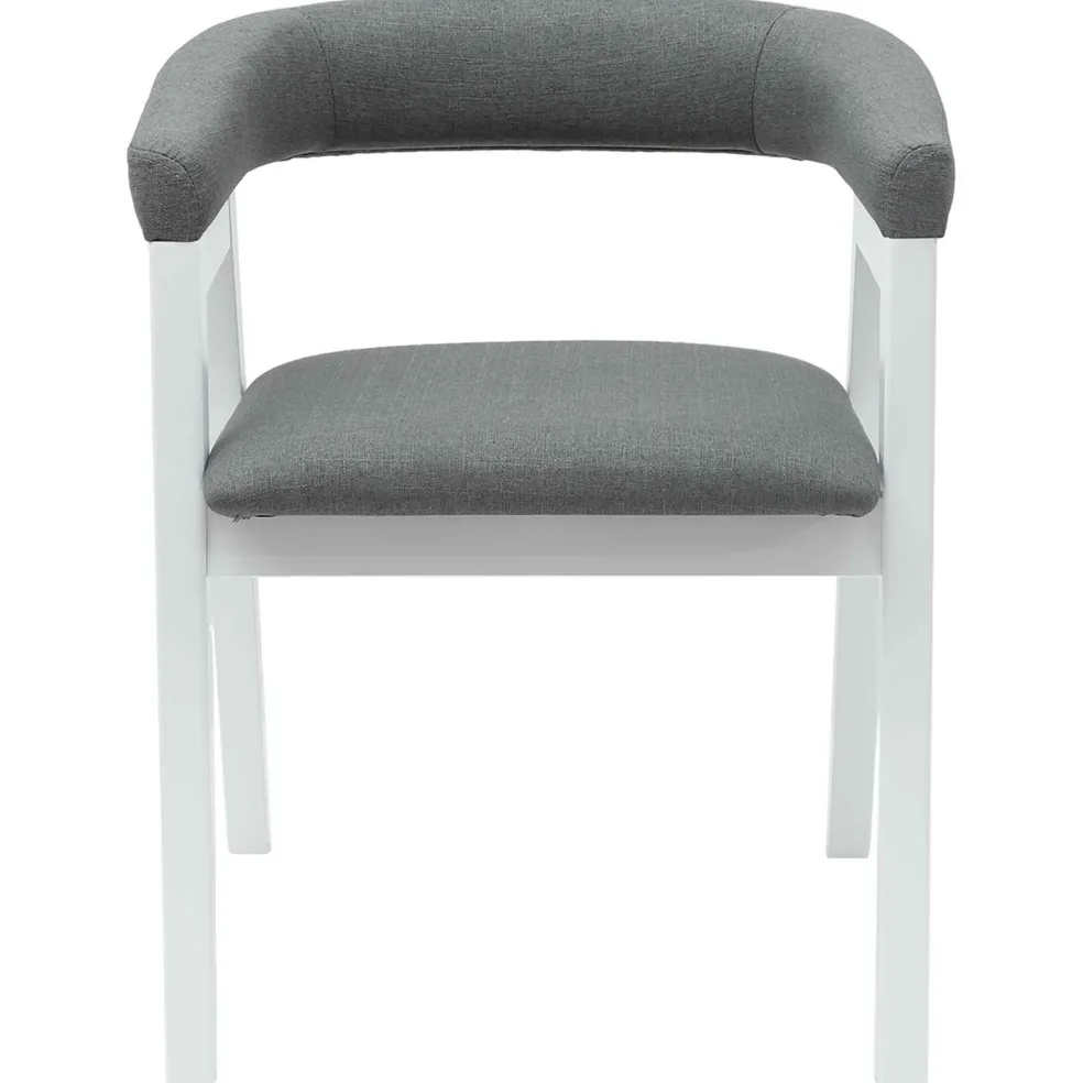 vidaXL Eettafelstoelen 2 st Massief Rubberhout Wit 54 x 57 x 73 cm