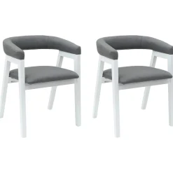 vidaXL Eettafelstoelen 2 st Massief Rubberhout Wit 54 x 57 x 73 cm