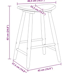 vidaXL Eettafelstoelen 2 st Massief Rubberhout Licht Bruin
