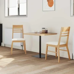 vidaXL Eettafelstoelen 2 st Massief Rubberhout Naturel 43 x 54 x 89 cm